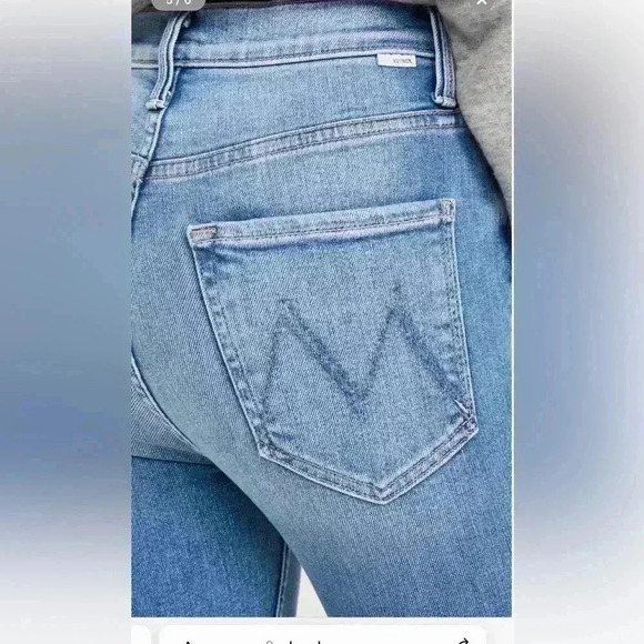 New MOTHER High Waisted Rider Ankle Fray in Wash Party Like A Pirate Size US 25 - Picture 5 of 15